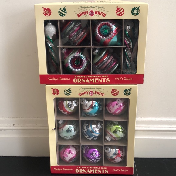 Lot of 2 Different Christopher Radko Shiny Brite Sets of Ornaments Each - LOOK - Picture 1 of 5